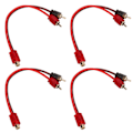 Miniatyrbilde 3 av 8: 4 stk Bil RCA 1 Hunn 2 Hann Adapter Y Splitter Høyttaler Lydkabel 20cm Lang for Enhet med 3.5mm Jack