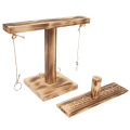 Miniatyrbillede 2 af 8: Håndlavet træ krog-ringspil - 7 huller, perfekt til hjem, terrasse og baghave (sort)