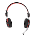 Miniatyrbilde 4 av 8: Spillhodetelefon med støydemping, stereo, ergonomisk, kablet, for dataspill, med mikrofon for PC, rød