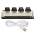 Pikkukuva 1 / 8: Ohjelmoitava näppäimistö USB 4 näppäimen mini kannettava mekaaninen näppäimistö HID DIY ohjelmoitava näppäimistö RGB OSU pelinäppäimistö