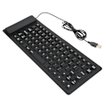 Miniatyrbillede 5 af 8: Foldbart Silikontastatur 85 Taster Foldbart Design Lydløst Ledningsført Vandafvisende Støvsikkert Fleksibelt Tastatur Sort