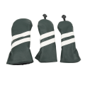 Miniatyrbilde 5 av 8: Mørkegrønt PU Club Headcover Set - Støvtett og roterbart for Driver, Wood, Fairway og Hybrid