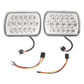 Miniatyrbilde 1 av 8: 7-tommers 45W LED-frontlykter for Wrangler Comanche Cherokee - Sett med 2, sølvbunn