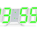 Miniatyrbild 4 av 5: 3D LED Väggklocka Minimalistisk Väggmonterad Väckarklocka för Hem Vardagsrum Kontor Vit Font Grön Bokstav