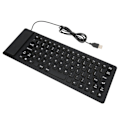 Miniatyrbillede 7 af 8: Foldbart Silikontastatur 85 Taster Foldbart Design Lydløst Ledningsført Vandafvisende Støvsikkert Fleksibelt Tastatur Sort