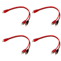 Miniatyrbilde 7 av 8: 4 stk Bil RCA 1 Hunn 2 Hann Adapter Y Splitter Høyttaler Lydkabel 20cm Lang for Enhet med 3.5mm Jack