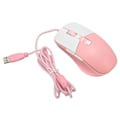 Miniatyrbild 7 av 8: Trådbunden Mus Ergonomisk Strömlinjeformad Cool RGB Optisk Sensor Gaming Mekanisk Mus för Hemmakontor Rosa Vit
