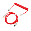 Pikkukuva 2 / 8: Mekaanisen näppäimistön kaapeli, tuplaholkki, mukautettu kierretty, irrotettava metallinen ilmailuliitin USB C - USB A -näppäimistön ilmailuliitin, punainen