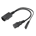 Pikkukuva 3 / 8: IEC320 C14 uros-C13 C7 naarinen virtajohto vedenkestävä IEC320 virtajohto projektoreille 100‑250V 32cm