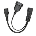 Miniatyrbillede 7 af 8: IEC320 C14 til IEC320 C13 og EU Strømkabel Professionel Y-Splitter Strømstikkabel 32cm 10A 250V