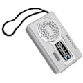 Pikkukuva 2 / 8: Kannettava Mini AM FM -transistoriradio DSP-sirulla, kaiuttimella ja kuulokeliitännällä (hopeanharmaa)