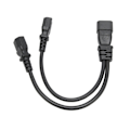 Pikkukuva 3 / 8: IEC320 C14 - Dual C15 -johdin, uros-uros, turvallinen virtajakajakaa pöytälampulle, tulostimelle, projektori, 100‑250V, 32cm