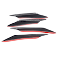 Miniatyrbillede 7 af 8: Universal Carbon Fiber Style Front Bumper Spoiler Lip Splitter Body Kit (4 stk)