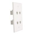 Miniatyrbilde 6 av 8: Ethernet Veggplate 4 Port Cat6 Plassbesparende God Fiksering Internett Veggplate med Skruer for Hjemmekontor