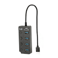 Miniatyrbild 3 av 8: USB 3.0 HUB med 4 Portar USB3.0 Maximal 5 Gbps Stabil Överföring Plug and Play Tidssparande USB-delare för Win OS X