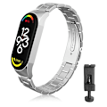 Miniatyrbillede 1 af 8: Udskiftningsarmbånd Kompatible med Xiaomi Band 7 Metalremme Vandtætte Rustfri Stålremme Nemme at Installere med Værktøj