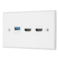 Miniatyrbild 7 av 8: HD Multimedia Interface Ethernet USB Väggplatta 2 Portar HD Multimedia Interface Keystone 1 Port USB 3.0 Väggplatta