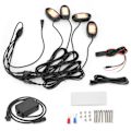 Miniatyrbilde 7 av 8: LED Rock Light Kit 1V4 Bluetooth Fjernkontroll Neon Vanntett Musikklampe for Bil Offroad Lastebil Chassis
