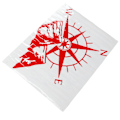Pikkukuva 5 / 8: Mountain Compass -autotarra takaikkunaan - punainen, vahva tarttuvuus, värinkestävä - Universaalit autotarrat (60x45 cm)