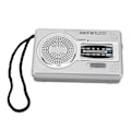 Pikkukuva 7 / 8: Kannettava Mini AM FM -transistoriradio DSP-sirulla, kaiuttimella ja kuulokeliitännällä (hopeanharmaa)