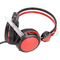 Miniatyrbilde 5 av 8: Spillhodetelefon med støydemping, stereo, ergonomisk, kablet, for dataspill, med mikrofon for PC, rød