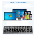 Miniatyrbilde 3 av 5: Bærbar, USB-oppladbar trådløst tastatur for IOS, Android, Windows PC Bærbar PC Smarttelefon - Svart