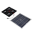 Miniatyrbild 4 av 8: Bärbar soldriven fläkt - 4 fläktar, 100W 20V, grön energi, perfekt för hundhus, hönshus, växthus, husbilar