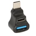Miniatyrbillede 4 af 8: Type C Splitter Adapter PD 100W Opladning 8K Video 20Gbps 90 Graders Type C til Type C USB A Konverter til Laptop Controller