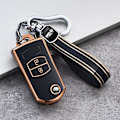 Miniatyrbillede 10 af 11: 2 3 Knapper Blød TPU Flip Bil Nøgle Etui Cover Til Mazda 3 2 6 2003 2004 2005 2006 2007 2008 2009 2010 2011 2012 2013 Bilholder A grey shell