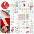 Miniatyrbilde 8 av 11: Midlertidige tatoveringsklistremerker for jenter, vanntette, langvarige, falske tatoveringsklistremerker, lyse, søte tatoveringer på kropp, ansikt, barn B 30pcs