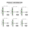 Miniatyrbillede 3 af 8: Fishhook 20 stk. Fiskesvirvel Konnektor Leje Rullende 3 Vejs T Form Fiskekrog Lokke Line Konnektor Fiskegrej Lysende Perler Size 1I0 20 pcs