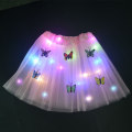 Miniatyrbillede 1 af 11: Pige Sommerfugl Lysende Tutu LED Nederdel Glød Blomsterkrans Hovedbøjle Fest Magisk Engel Fe Jul Kostume Fødselsdagsgave pink skirt
