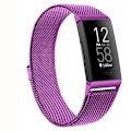 Miniatyrbilde 10 av 11: Magnetisk Milanese-reim i metall for Fitbit Charge 4 3, erstatningsarmbånd for Fitbit Charge 3 SE, reim for menn og kvinner Wine Red Size L