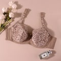 Miniatyrbild 5 av 5: Stora BH:ar för kvinnor 75E 80E 85E 90E 95E 100E Dam Plus Size Spetsunderkläder Ofodrad Ultratunn Mjuk Bomulls BH Pink 38/85E
