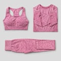 Miniatyrbild 1 av 11: Yoga Set Träningskläder Sportkläder Gym Kläder Fitness Leggings Toppar För Kvinnor 3 pcs set pink M