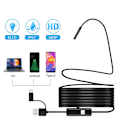 Pikkukuva 4 / 4: 7 mm:n mini-endoskooppikamera, vedenpitävä 3-in-1 Endoscopio USB Android Otg Type C -älypuhelimelle PC-käärmekamera kalanetsintään autoon 2m Hard wire