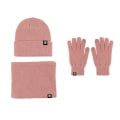 Pikkukuva 4 / 11: Lämmin villapipo, huivi ja käsineet, kolmiosainen setti, tuulenpitävä neulottu pipo, kolmiosainen setti Light gray three-piece set
