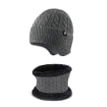 Pikkukuva 7 / 11: Lämmin Korvasuoja Hattu Huivi Kaksiosainen Set Talvi Ulkoilu Fleecevuorattu Neulepuku [Thread type Gray] two-piece set
