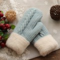 Pikkukuva 6 / 10: Talvi Naisten Lämpimät Plus Velvet Sisällä Ranne Paksunna Twist Neulotut Lapaset Täysi Sormi Pyöräily Villakäsineet Pehmeät Söpöt Ihastuttavat Black One Size