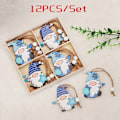 Pikkukuva 1 / 11: 9/12 kpl Joulutonttu Puinen Riipus Enkeli Joulupukki Joulukuusen Riipukset Koristeet Navidad Hyvää Uutta Vuotta 2024 C-01 (12-piece set)