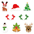 Miniatyrbilde 4 av 11: 10/18 stk. Julekoppkort Juledekorasjoner Julenissehatt Vinglassdekor God Jul Ornament For Nyttårsfestutstyr 10pcs C