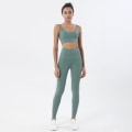 Pikkukuva 10 / 11: Joogasetti Urheilupuku Naisten Oloasu Crop Topit Ja Leggingsit Dark Gray   Navy S