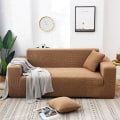Miniatyrbillede 10 af 11: Ensfarvet Fire Sæsoner Universal Sofabetræk Nordisk Moderigtigt Strikket Strækbart Altomfattende Sofabetræk Støvtæt Sofahynde Interstellar black XL:four-person-235-300cm