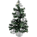 Miniatyrbild 1 av 5: Riffelmacher Utsmyckad Julgran Belyst 50cm 20258 - Silver - Julgran med Ljusslinga Rosetter Julgranskulor