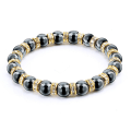 Miniatyrbillede 3 af 11: Naturlige hæmatitperlearmbånd til mænd Uden magnetisk sundhedsbeskyttelse Dame Smykker Charm Krystalsten Stretch Armbånd Bangle Blue Gold