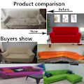 Miniatyrbild 5 av 9: 22 enfärgade färger funda soffa elastica 1 2 3 4 sits Soffa schäslong överdrag lounge lightyellow2 1seat ( 90-140cm )