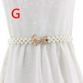 Miniatyrbilde 7 av 11: Kjede belte kjole dame elegant perle elastisk midjebelte hvitt belte stretch Like the picture B