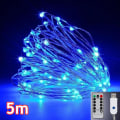 Miniatyrbild 5 av 11: LED Fjärrkontroll Girlang Slinga Lampa för Multifunktionell Lysande Utomhusdekorationsbelysning Blue LED-20m