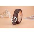 Miniatyrbillede 1 af 11: Bælte Mode All-Match Børne- og Teenagerbælte Unisex Buksebælte Silver Buckle Brown 2 108CM