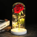 Miniatyrbilde 1 av 11: Drop shipping Galaxy Rose Kunstige Blomster Skjønnheten og Udyret Rose Bryllupsdekor Kreativ Valentinsdag Morsdagsgave white base red 2